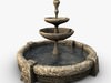 Low poly stone fountain 3D Model