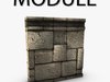 low poly stone wall module 3D Model