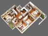 3D Model Detailed House Cutaway View 3D Model