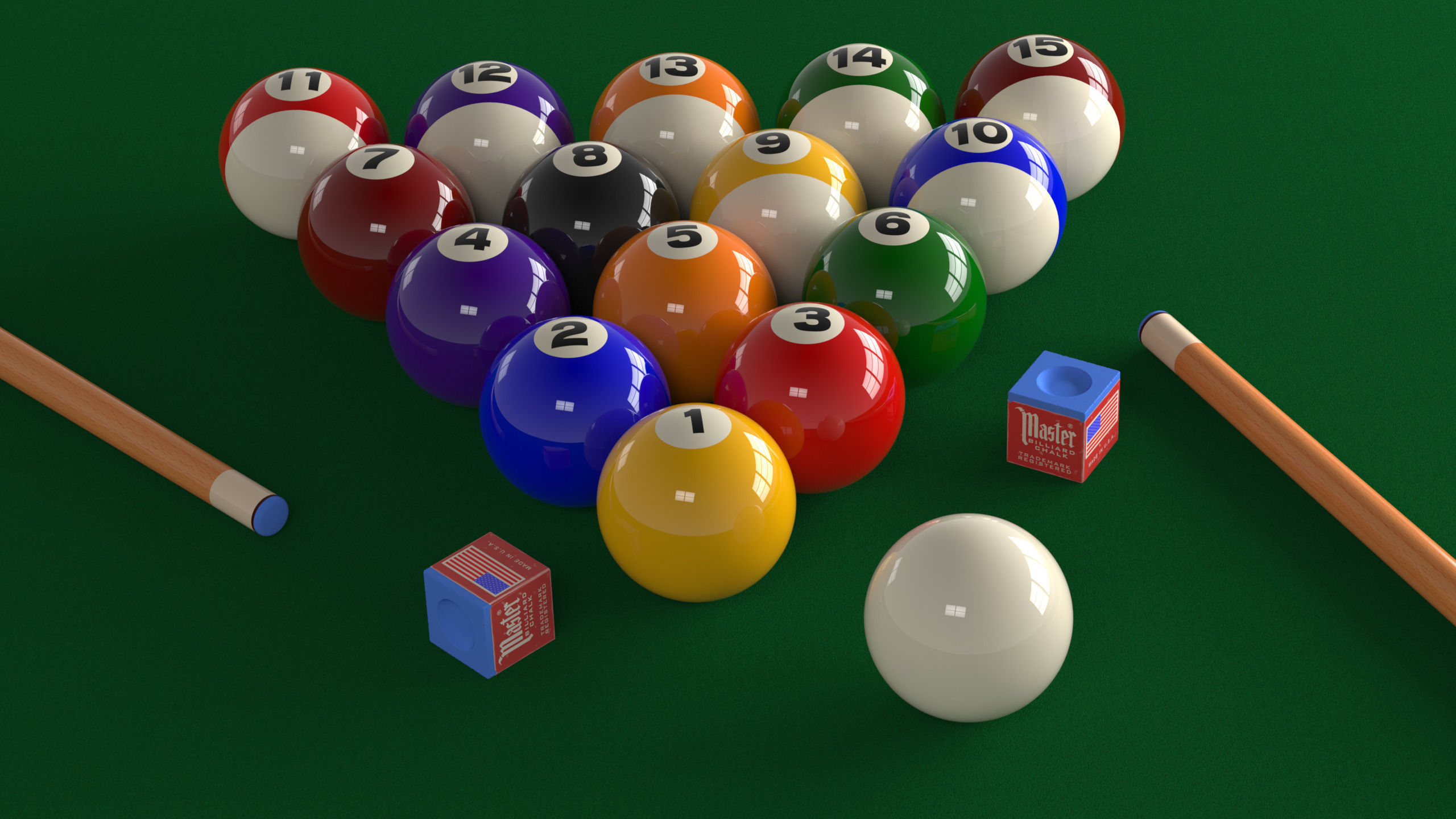 Billiard Table Scene free 3D Model .stl .ige .igs .iges