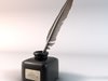 Quill pen and ink bottle