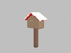 Cartoon Snow Covered Mailbox 3D Model