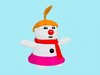 Cartoon Boulette female snowman 3D Model