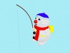 Cartoon Fishing Bouli Snowman 3D Model