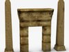 Egyptian obelisk and gate 3D Model