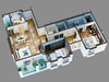 3D Model Cutaway Residential Building 3D Model