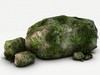 Mossy rocks and plants 3D Model