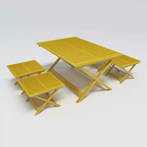 Outdoor Table Set Free 3D model