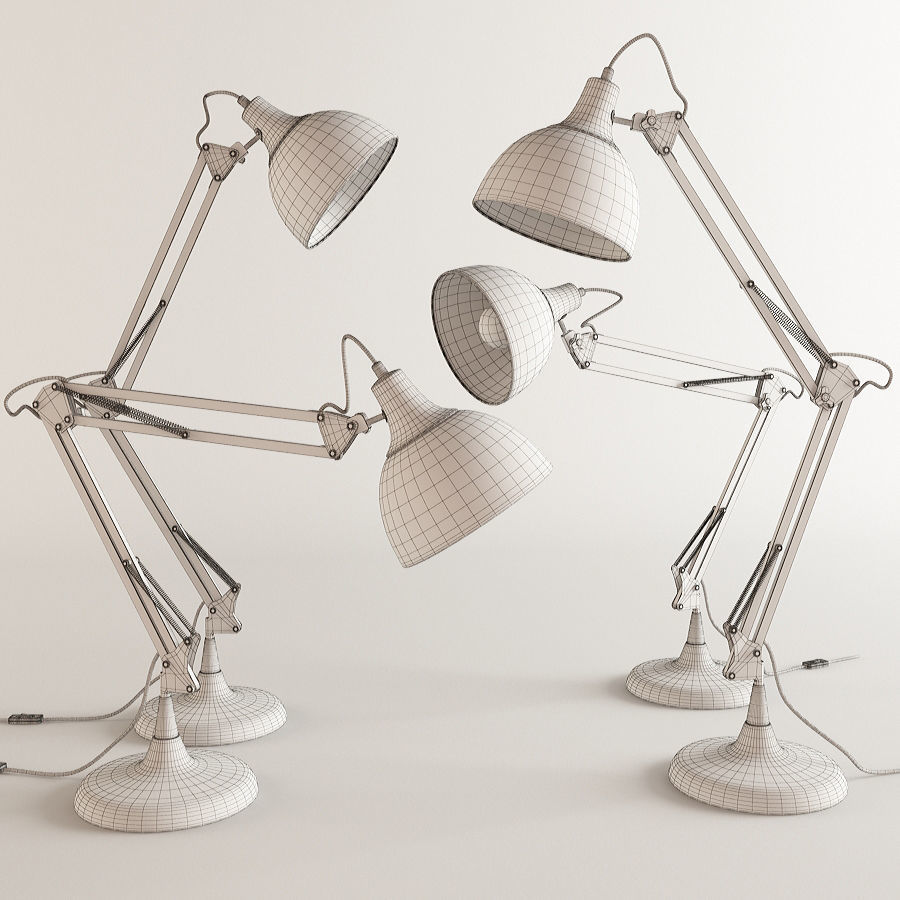 Angled Table Lamps Rigged 3D model_6
