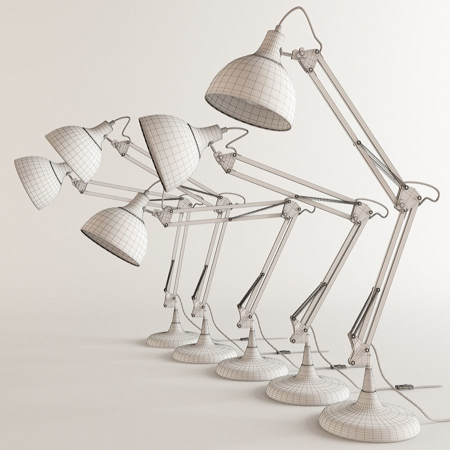 Angled Table Lamps Rigged 3D model_7