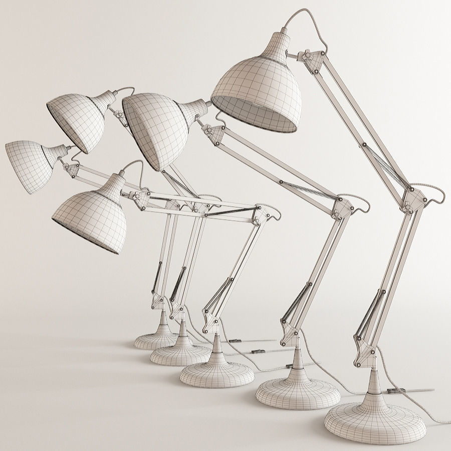 Angled Table Lamps Rigged 3D model_4