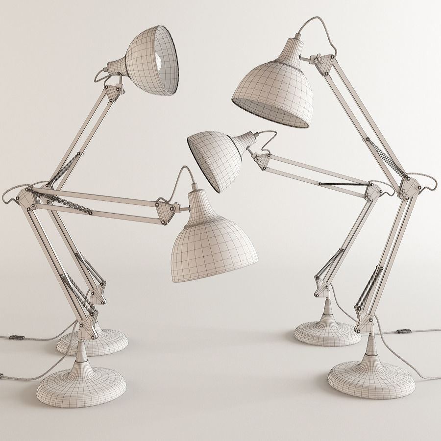 Angled Table Lamps Rigged 3D model_5