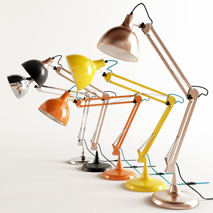 Angled Table Lamps Rigged 3D model_3