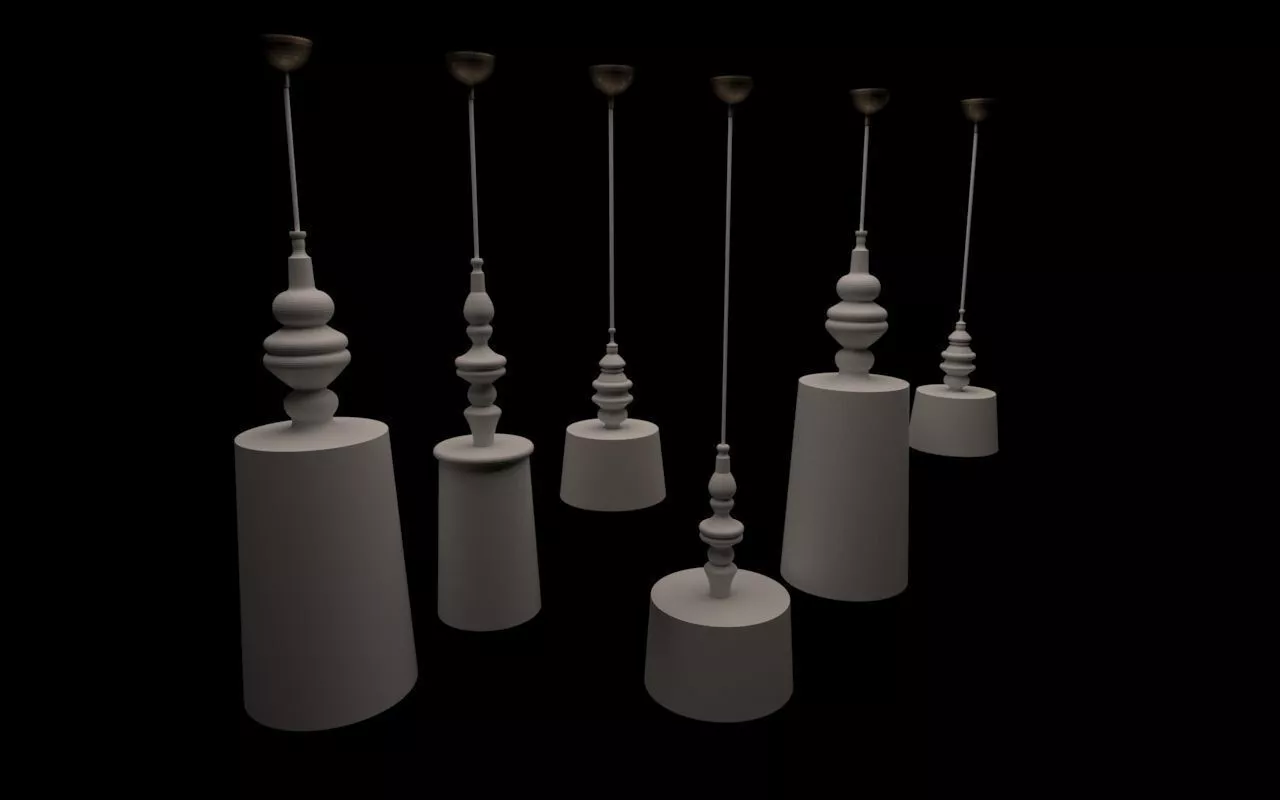 Chandelier pendant lamps Free low-poly 3D model