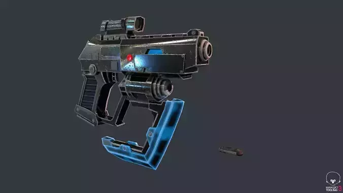Sci-Fi Eagle Gun Low-poly 3D model