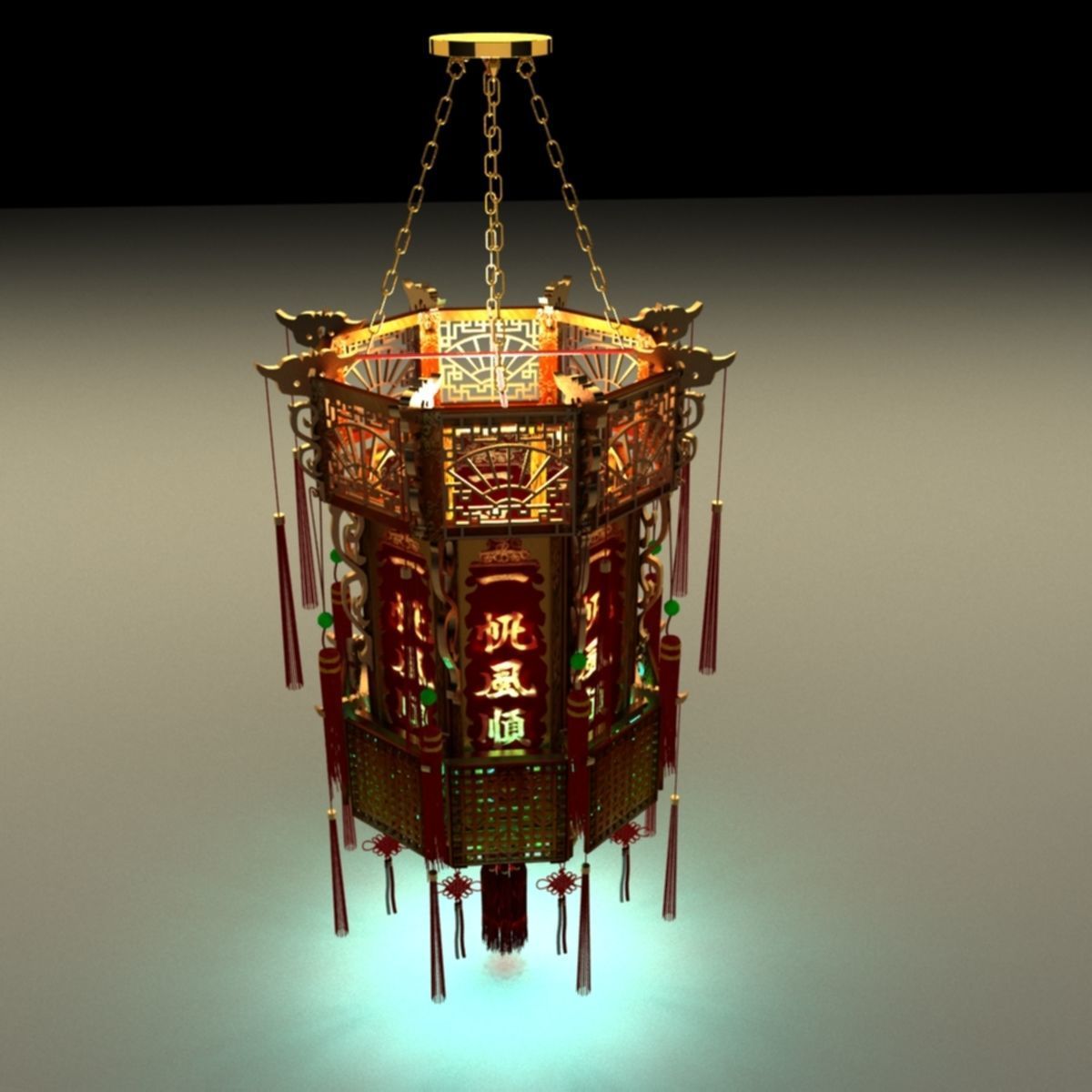 Chinese Palace Lantern 3D model_3