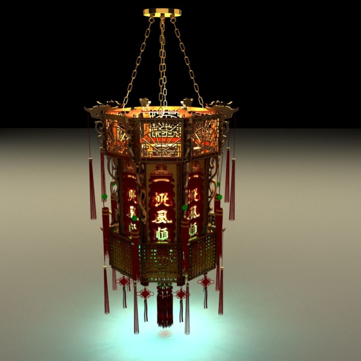 Chinese Palace Lantern 3D model_4