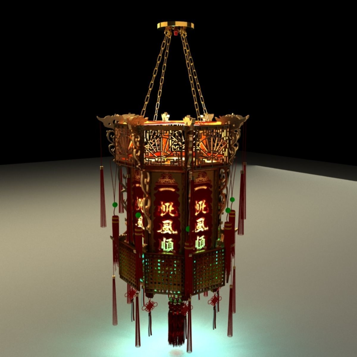 Chinese Palace Lantern 3D model_2