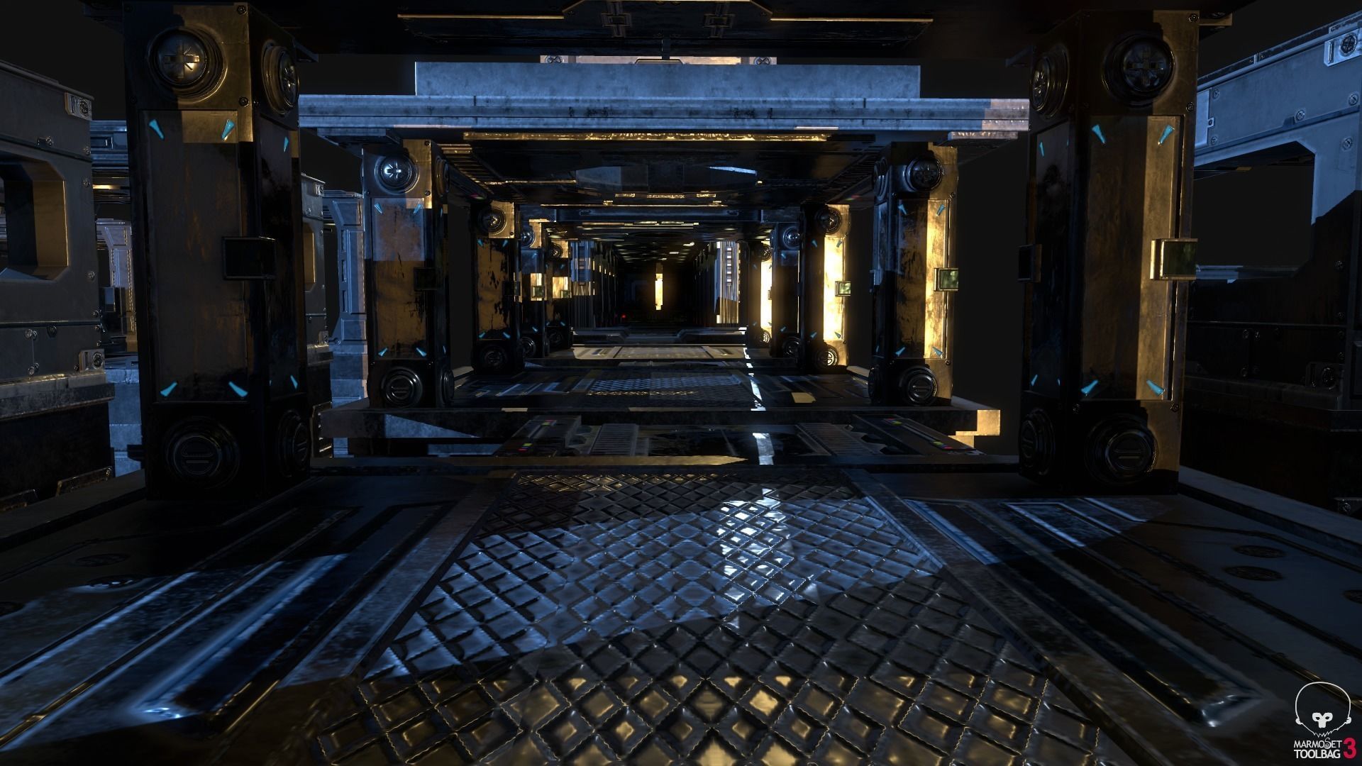 Modular Sci-Fi Estructures Low-poly 3D model_5