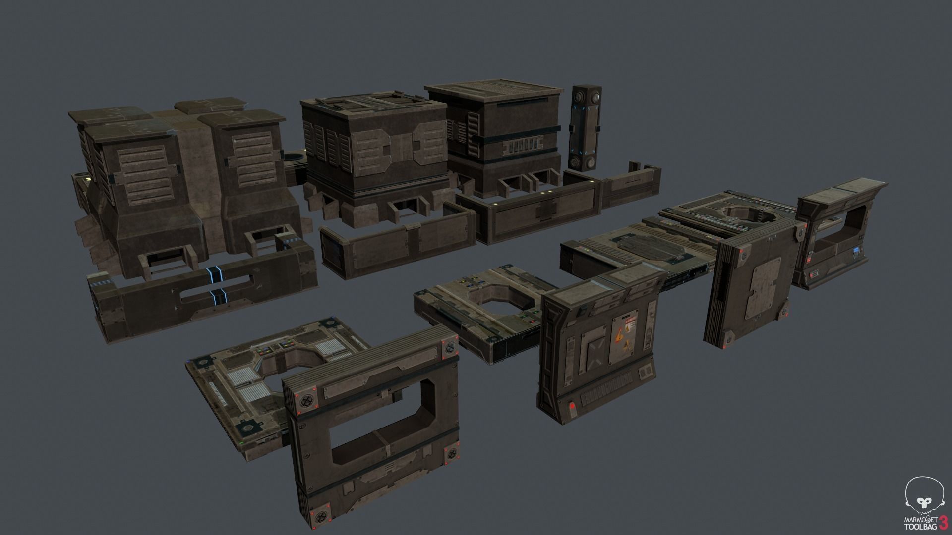 Modular Sci-Fi Estructures Low-poly 3D model_8