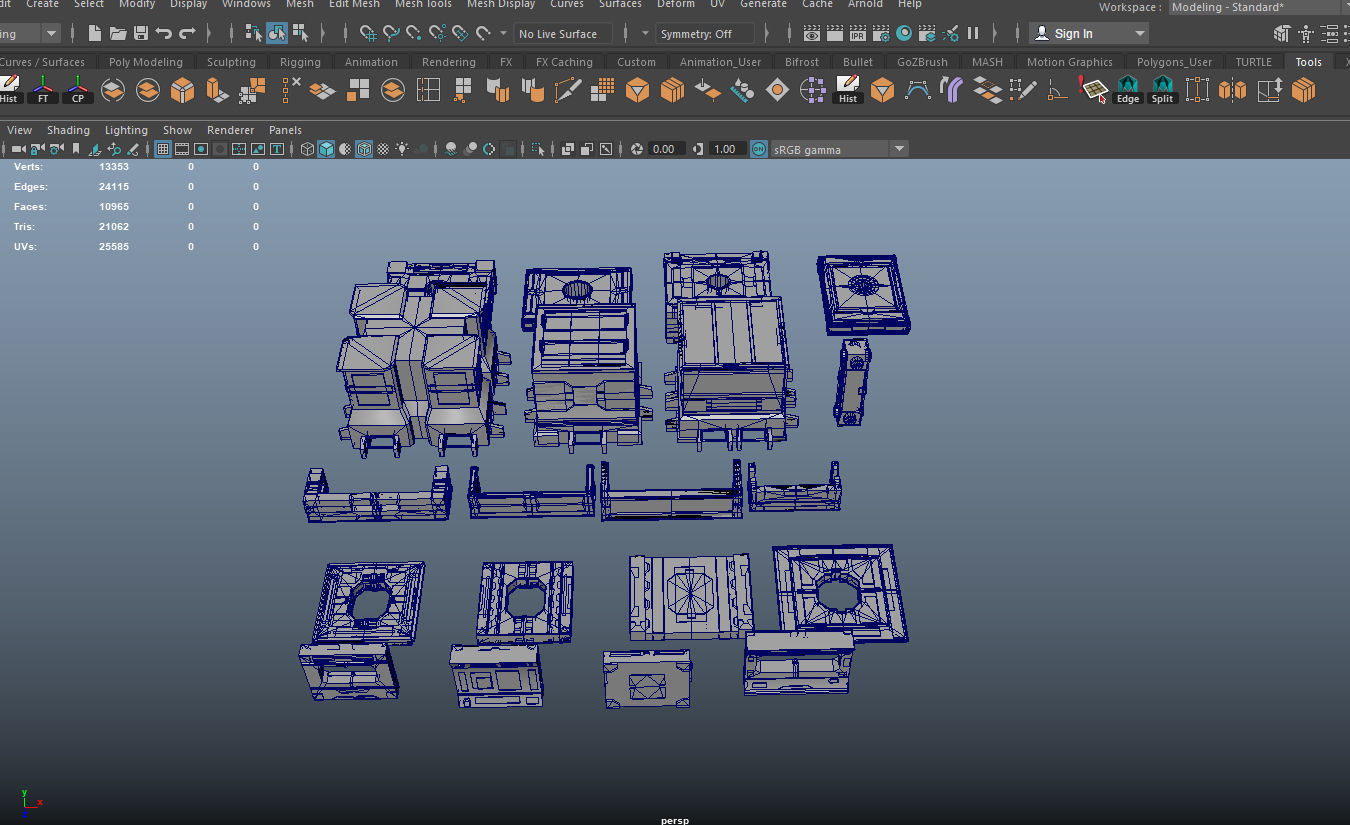 Modular Sci-Fi Estructures Low-poly 3D model_11