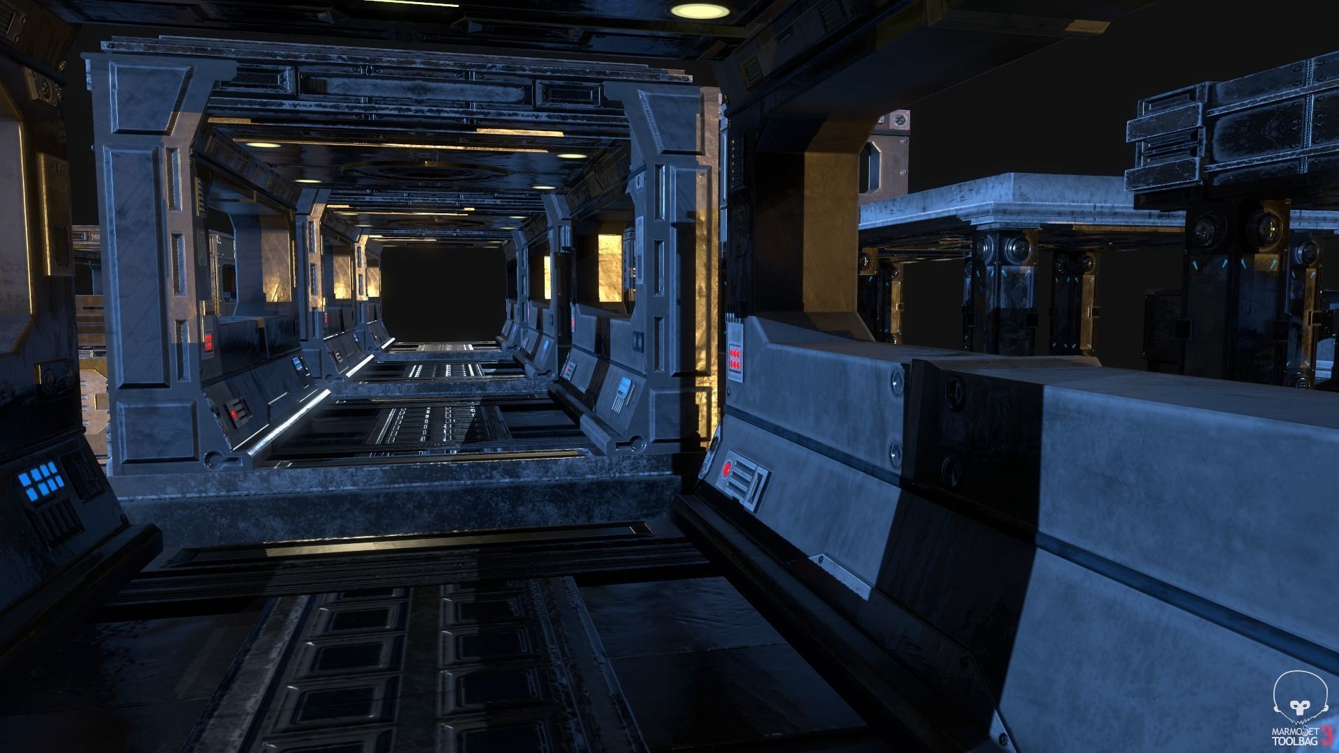 Modular Sci-Fi Estructures Low-poly 3D model_1