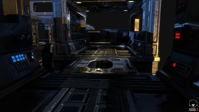 Modular Sci-Fi Estructures Low-poly 3D model