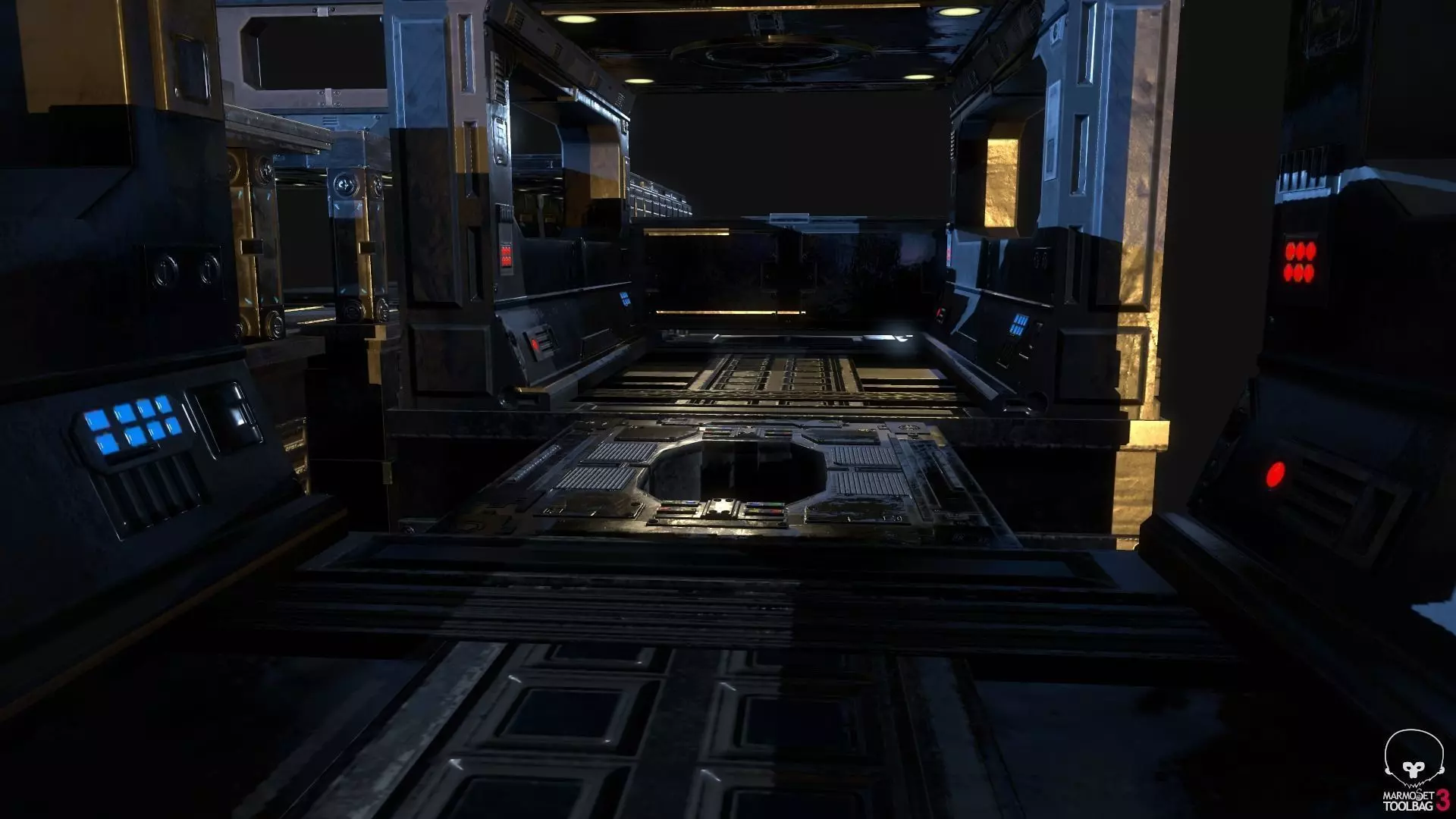 Modular Sci-Fi Estructures Low-poly 3D model_0