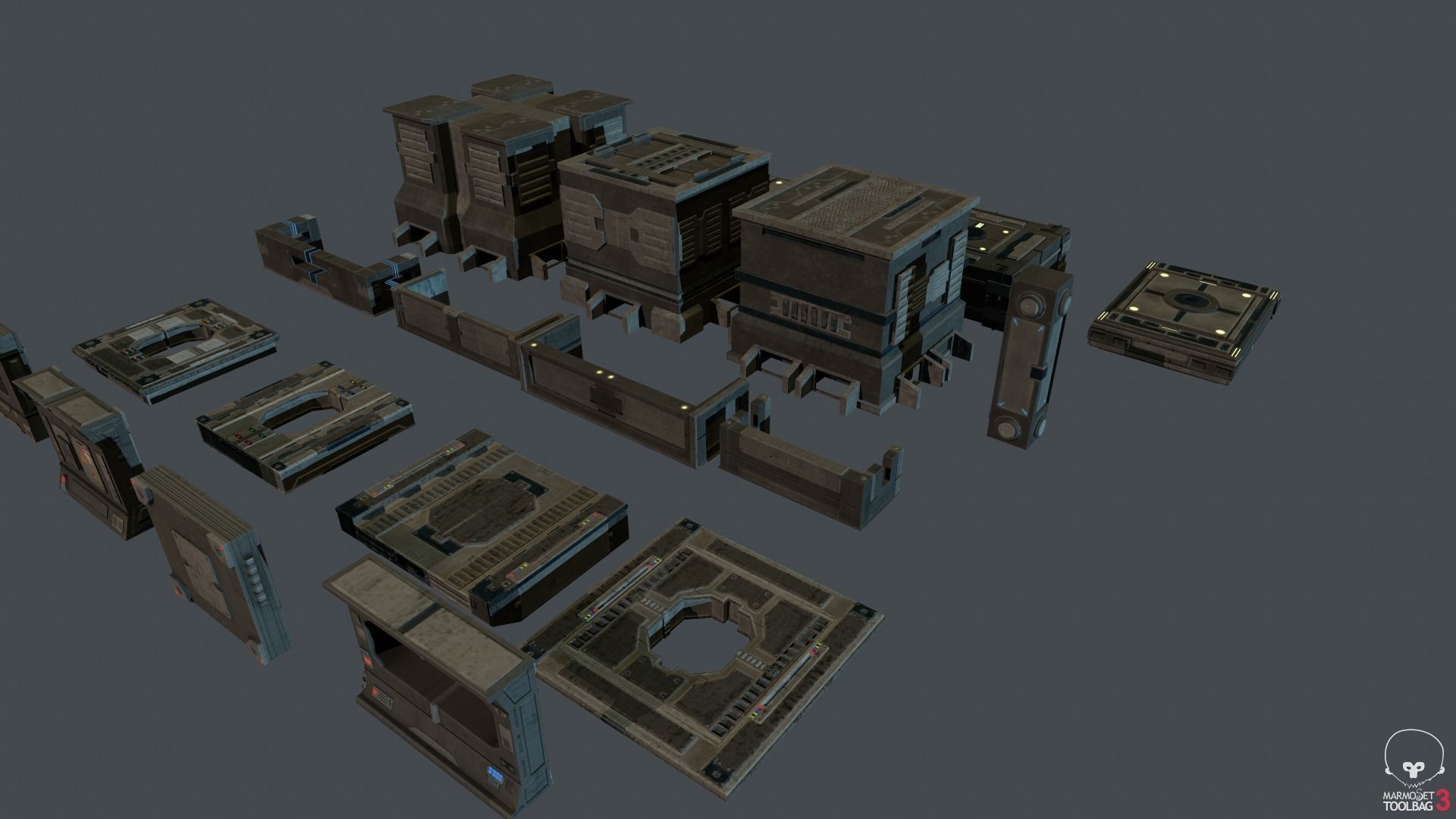 Modular Sci-Fi Estructures Low-poly 3D model_10