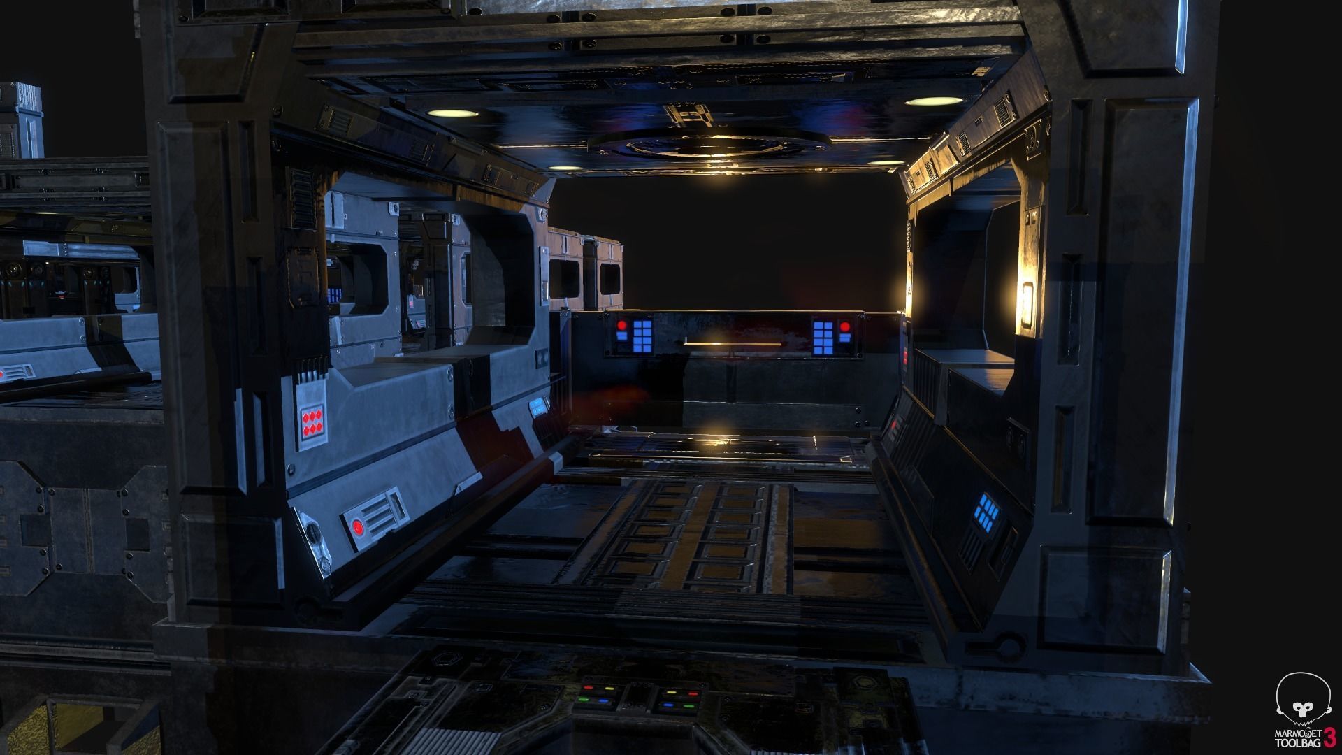 Modular Sci-Fi Estructures Low-poly 3D model_3