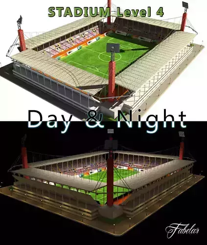 Stadium Level 4 Day-Night Low-poly 3D model
