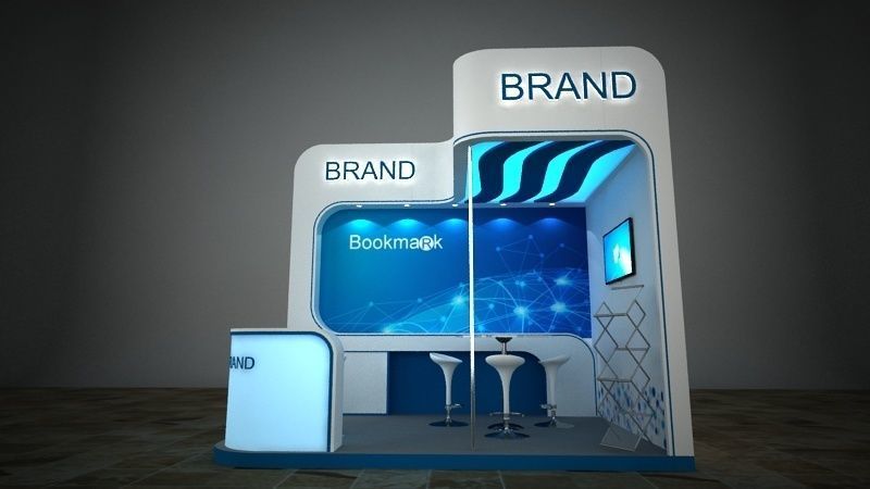 Two  side open stall 3D model_1