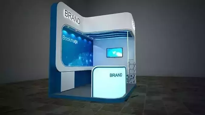 Two  side open stall 3D model