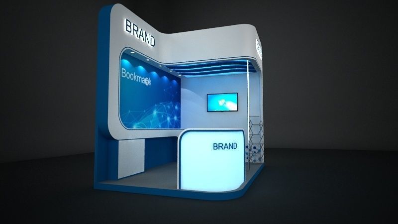 Two  side open stall 3D model_4