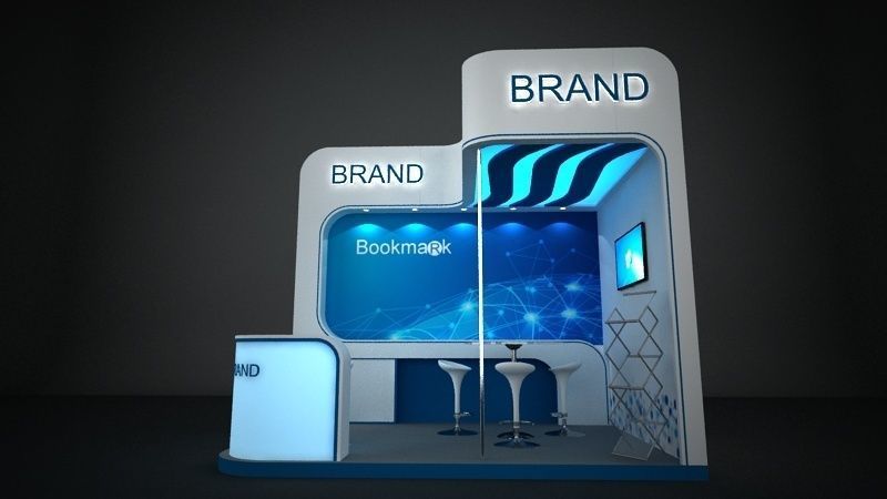 Two  side open stall 3D model_5