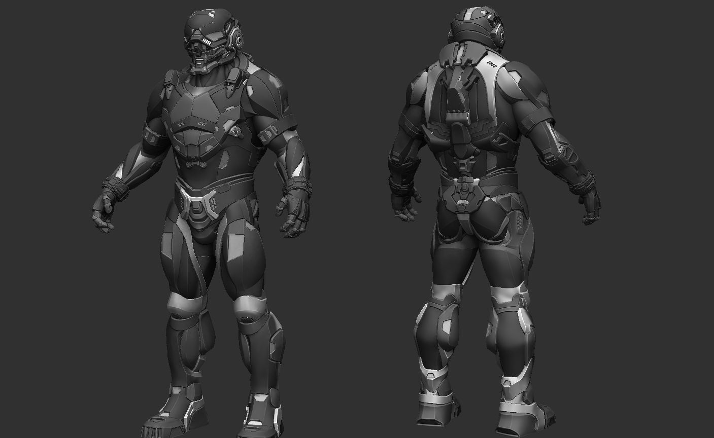 Cybernetist 2 futuristic suit 3D model_19