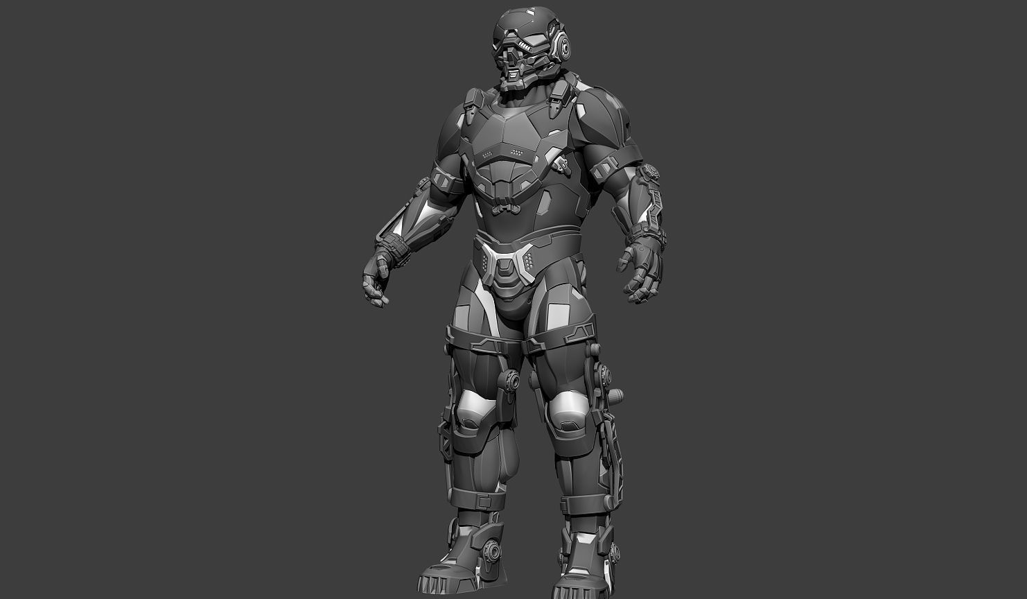 Cybernetist 2 futuristic suit 3D model_4