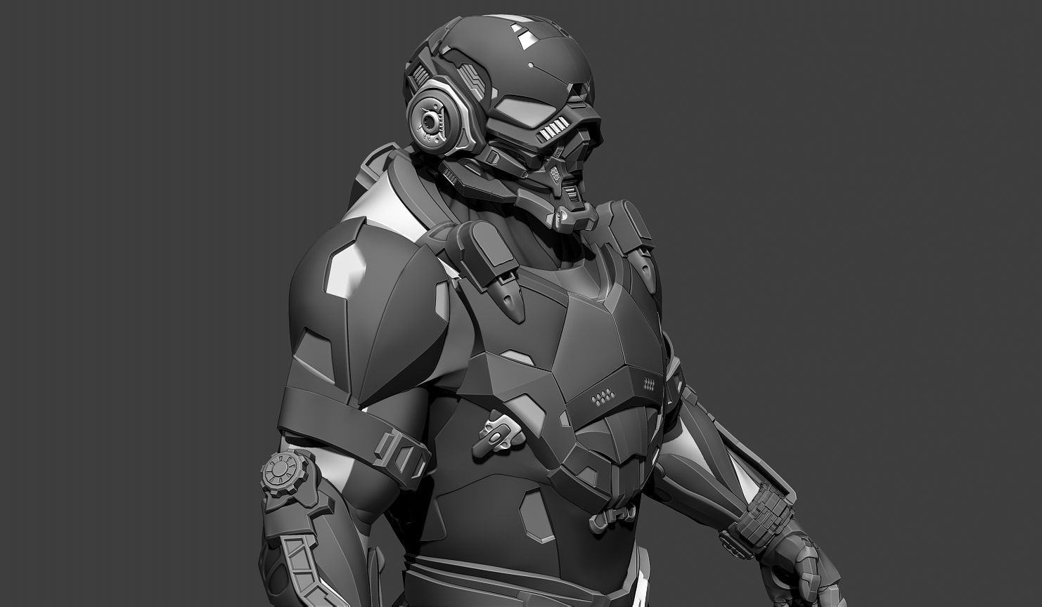 Cybernetist 2 futuristic suit 3D model_14