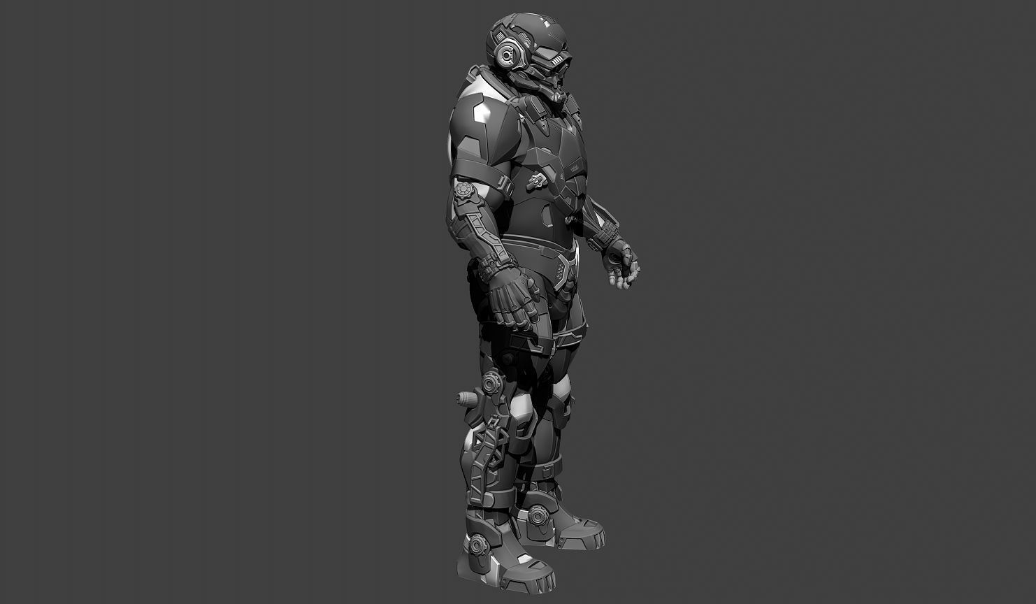 Cybernetist 2 futuristic suit 3D model_8