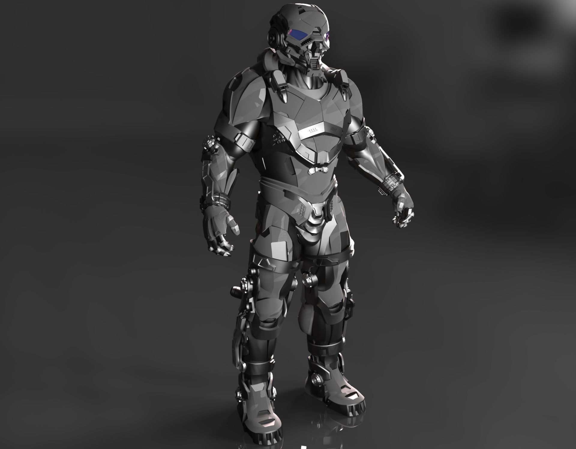 Cybernetist 2 futuristic suit 3D model_1