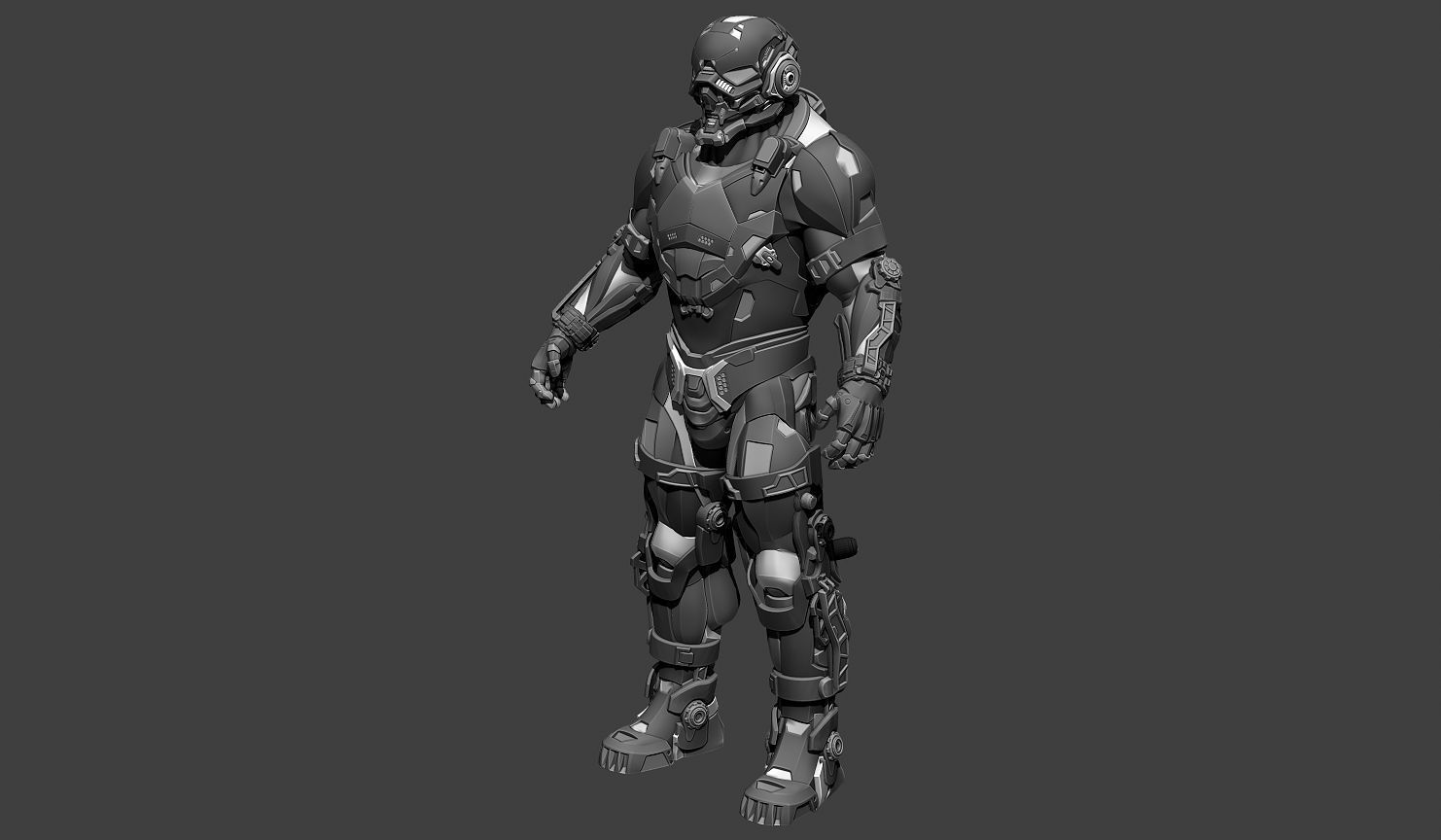 Cybernetist 2 futuristic suit 3D model_7