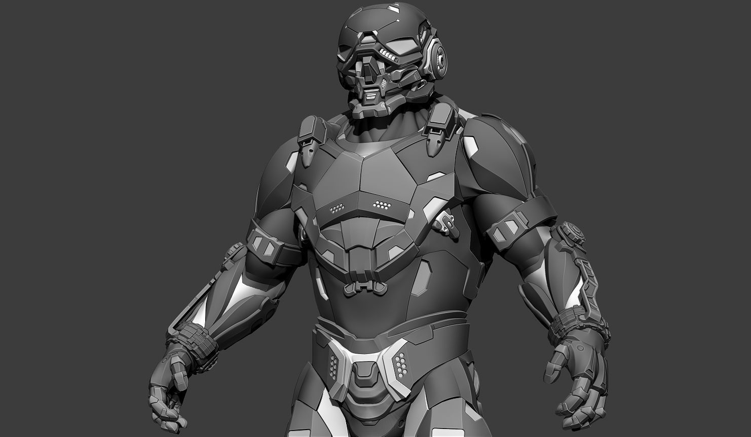 Cybernetist 2 futuristic suit 3D model_3
