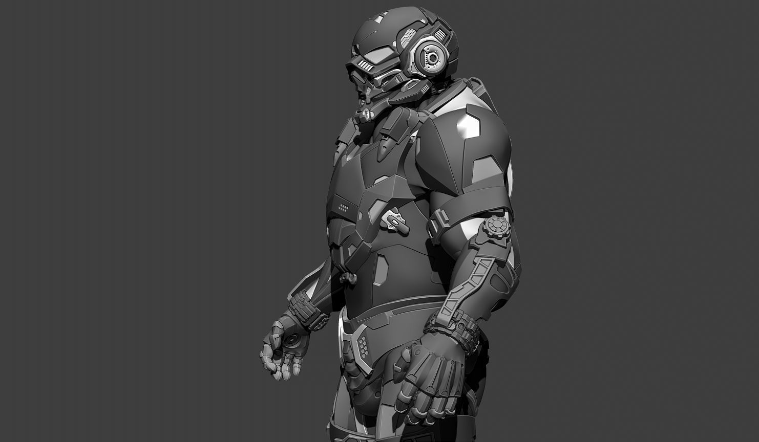 Cybernetist 2 futuristic suit 3D model_13