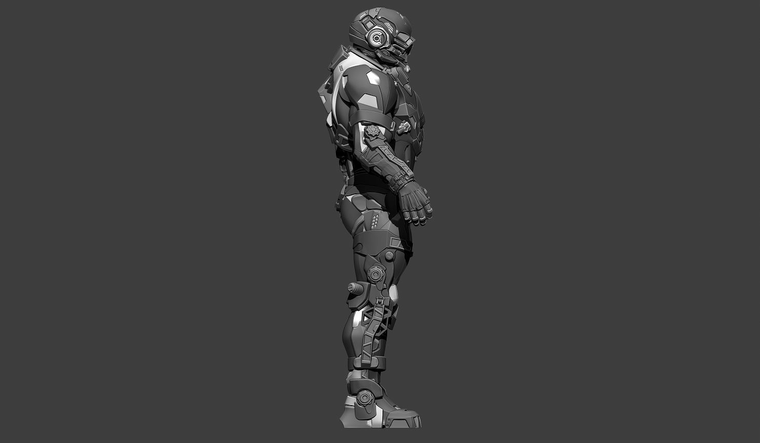 Cybernetist 2 futuristic suit 3D model_9