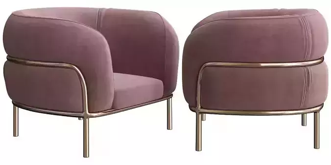 gallotti-radice-sophie-armchair 3d model two chairs with gold... 3D model