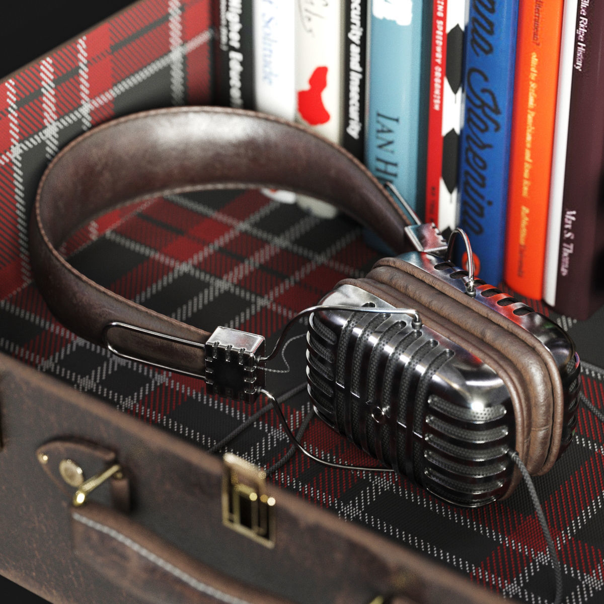 Open Suitcase Decorative set 3D model_2