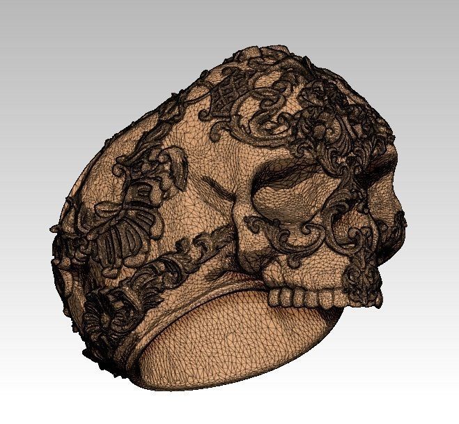 Carved man skull ring 3d print high detailed 3D print model_6