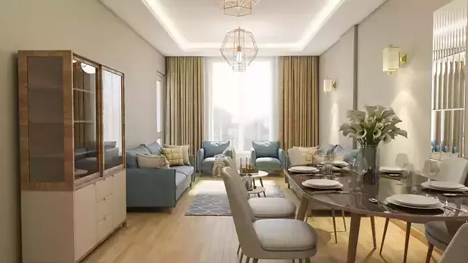 Modern Living Room 3D model