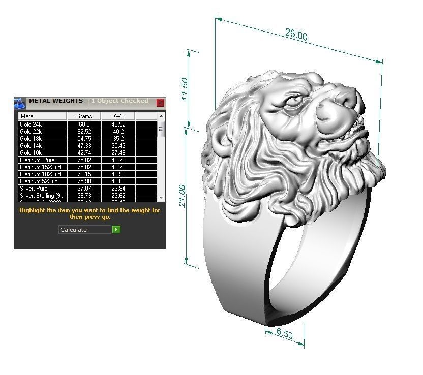 signet ring for men lion head   3D print model_5