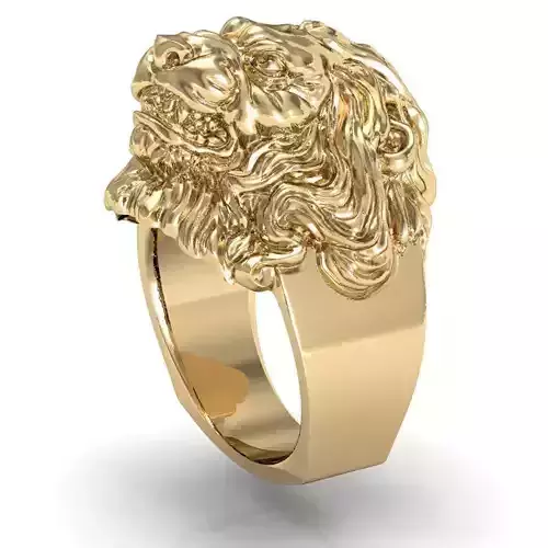 signet ring for men lion head  